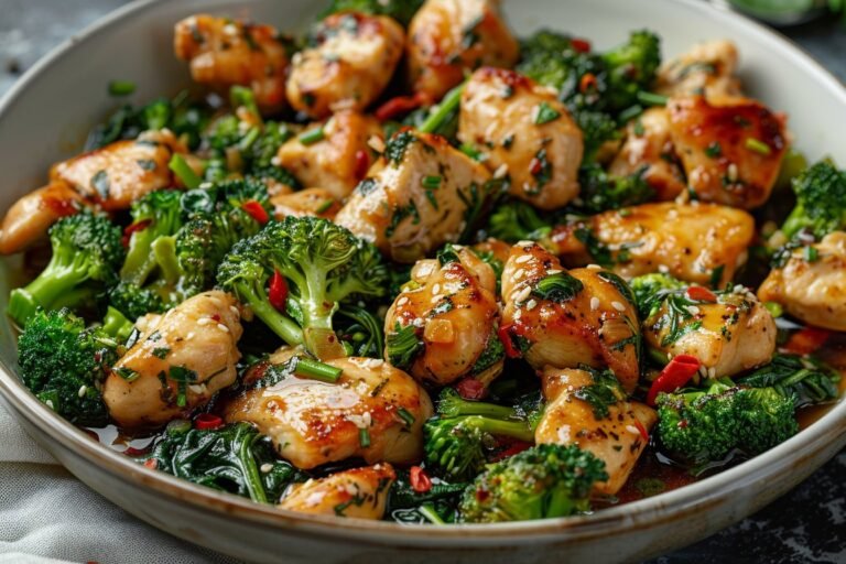 15-Minutowy Kurczak Czosnkowy Keto z Brokułami i Szpinakiem – Ekspresowy Obiad! - kookgenot.nl featured