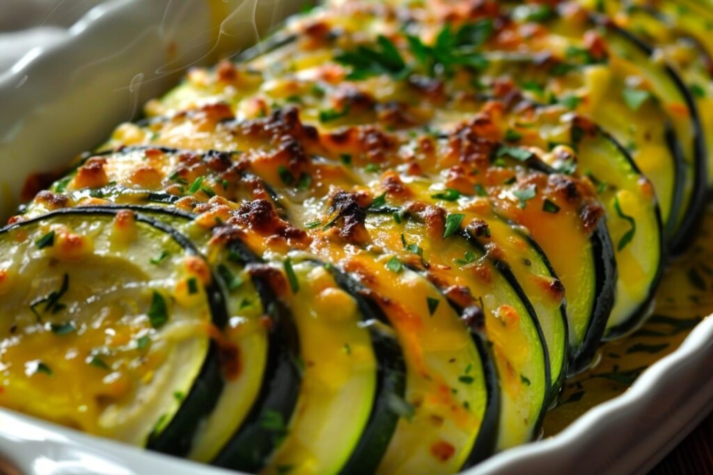 Zapiekana cukinia z serem i czosnkiem featured