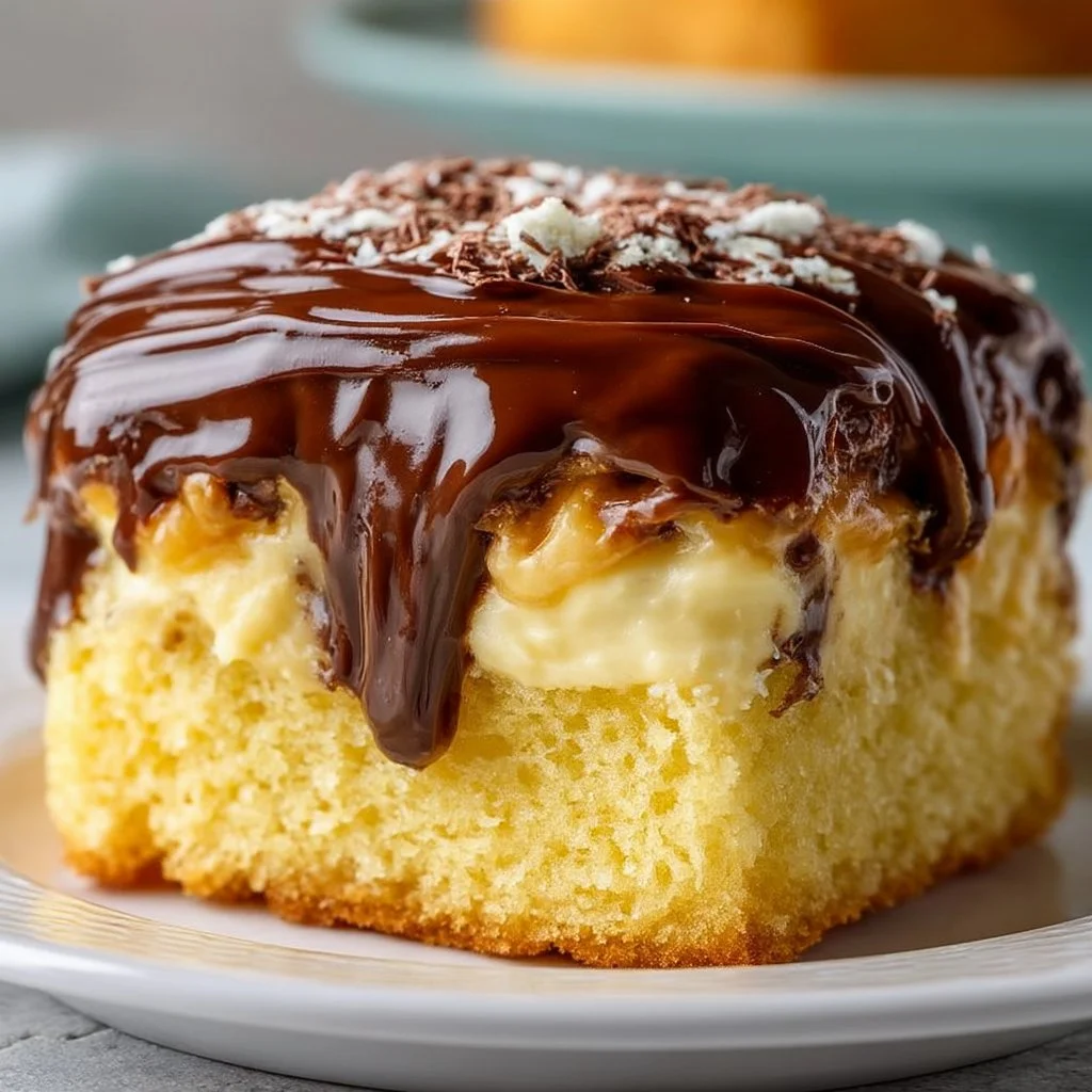 Ciasto Poke Boston Cream bez cukru