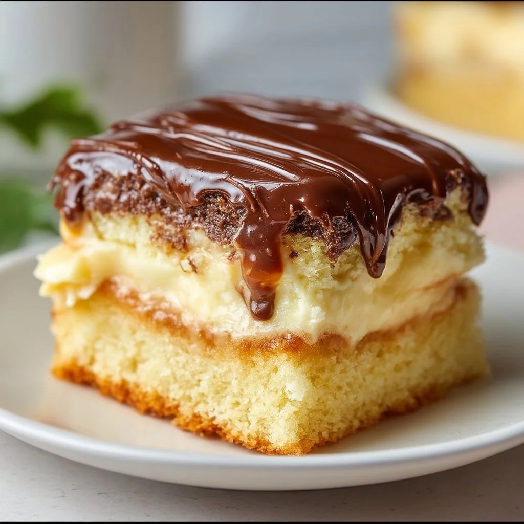 Ciasto Poke Boston Cream bez cukru