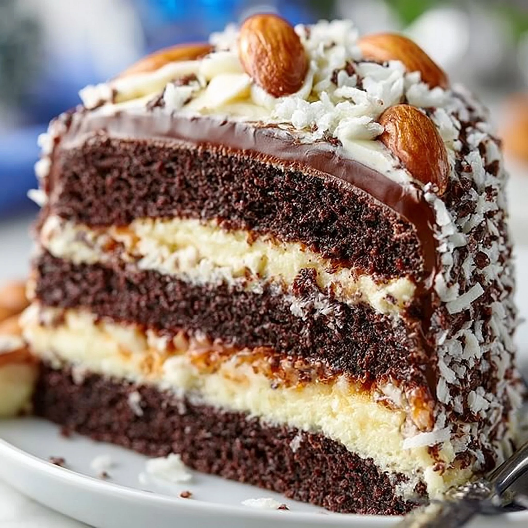 Ciasto warstwowe Almond Joy