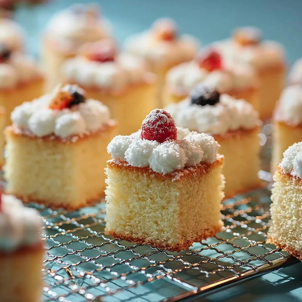 Mini Chmurkowe Ciastka w różnych smakach na talerzu