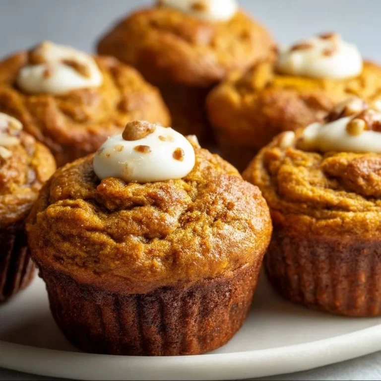 Muffinki dyniowe bez mąki na talerzu z dodatkiem przypraw i dekoracji