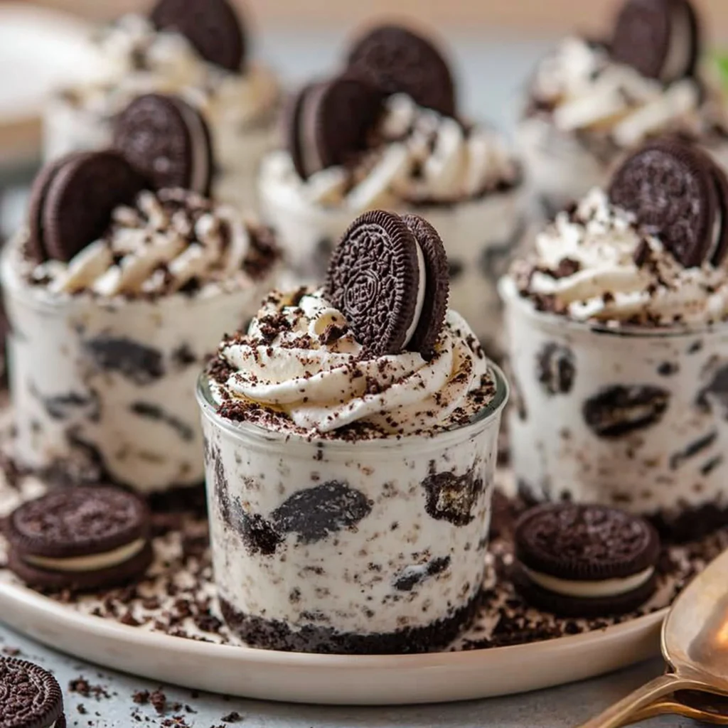 Oreo cheesecake bez pieczenia w kubkach z ciastkami Oreo