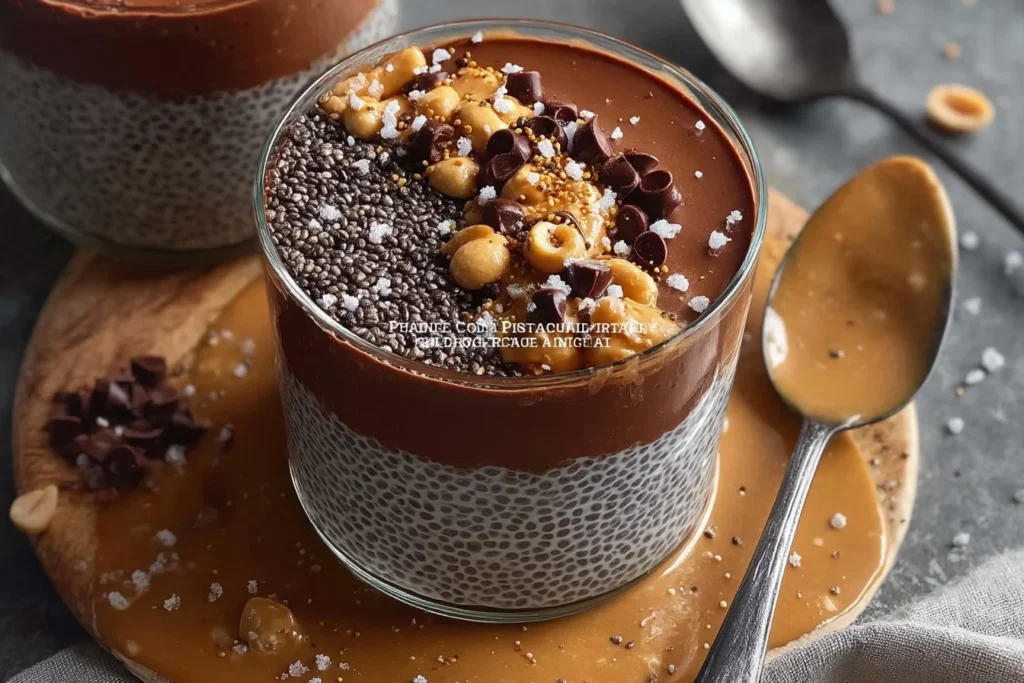 Pudding z chia z masłem orzechowym i czekoladą