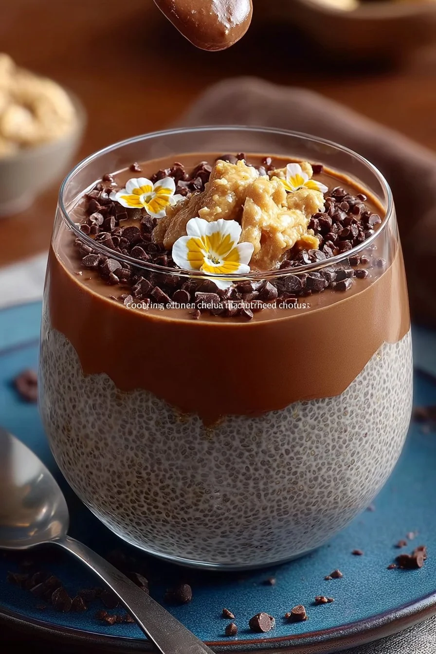 Pudding z chia z masłem orzechowym i czekoladą