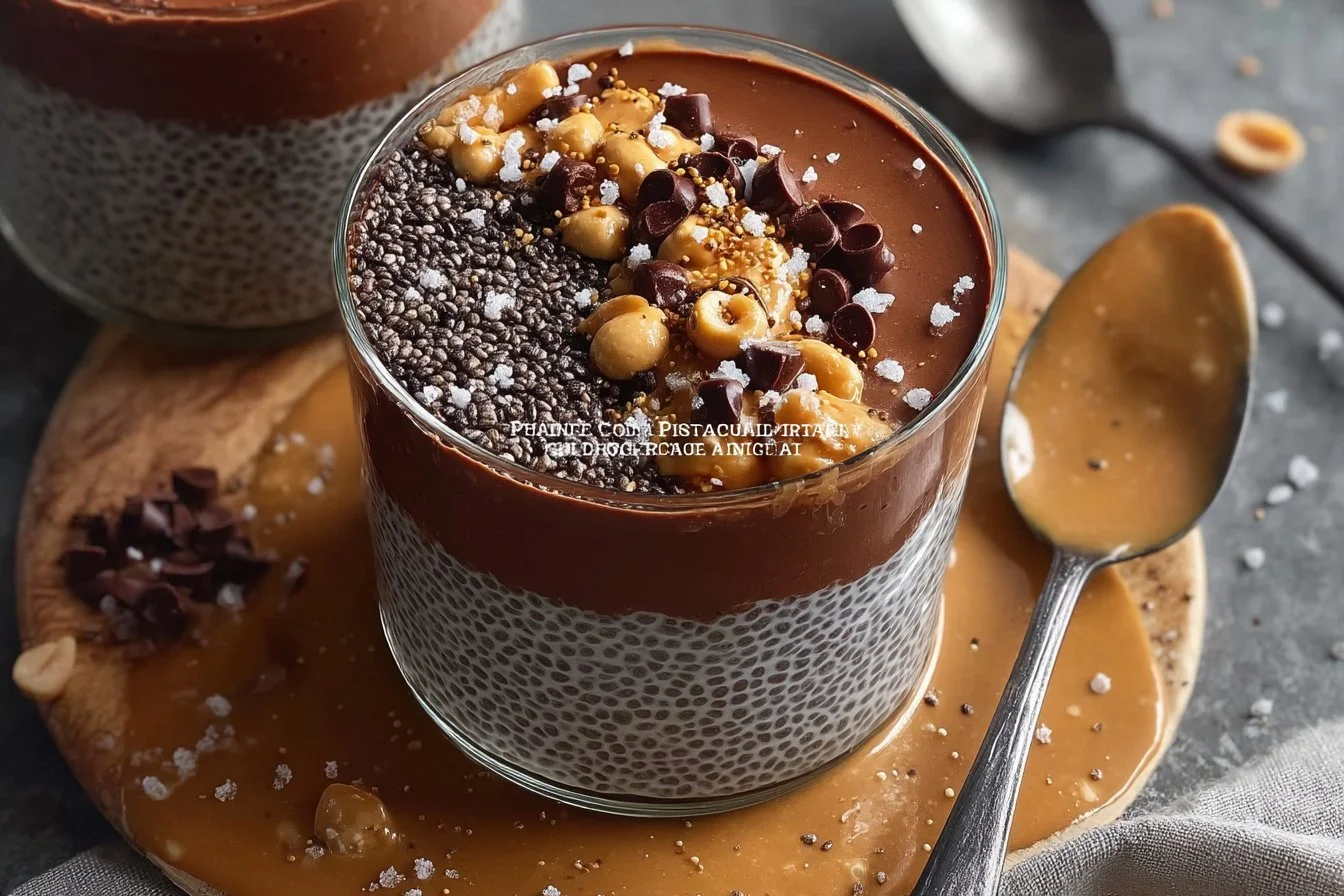Pudding z chia z masłem orzechowym i czekoladą