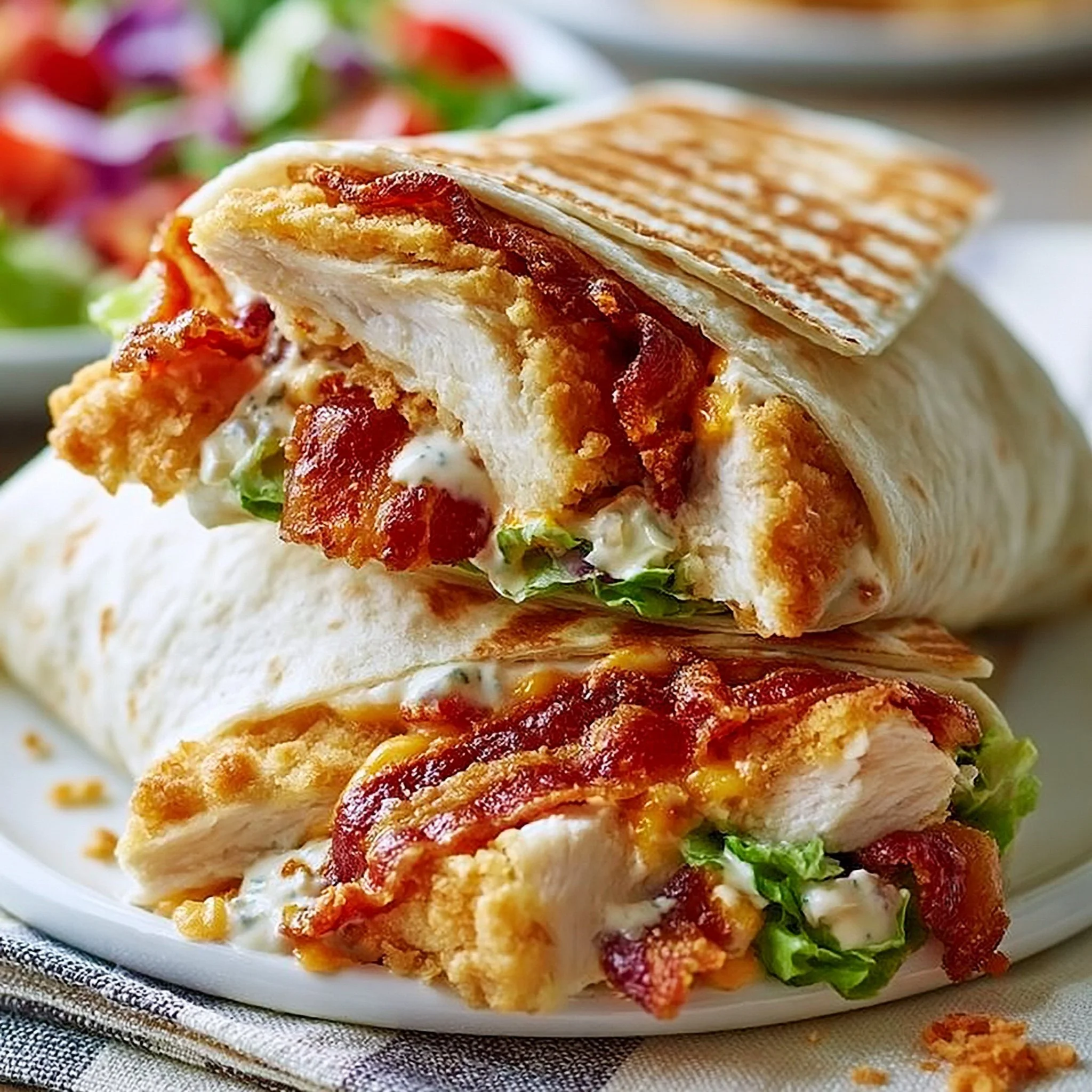Burrito z kurczakiem i awokado w sosie ranch