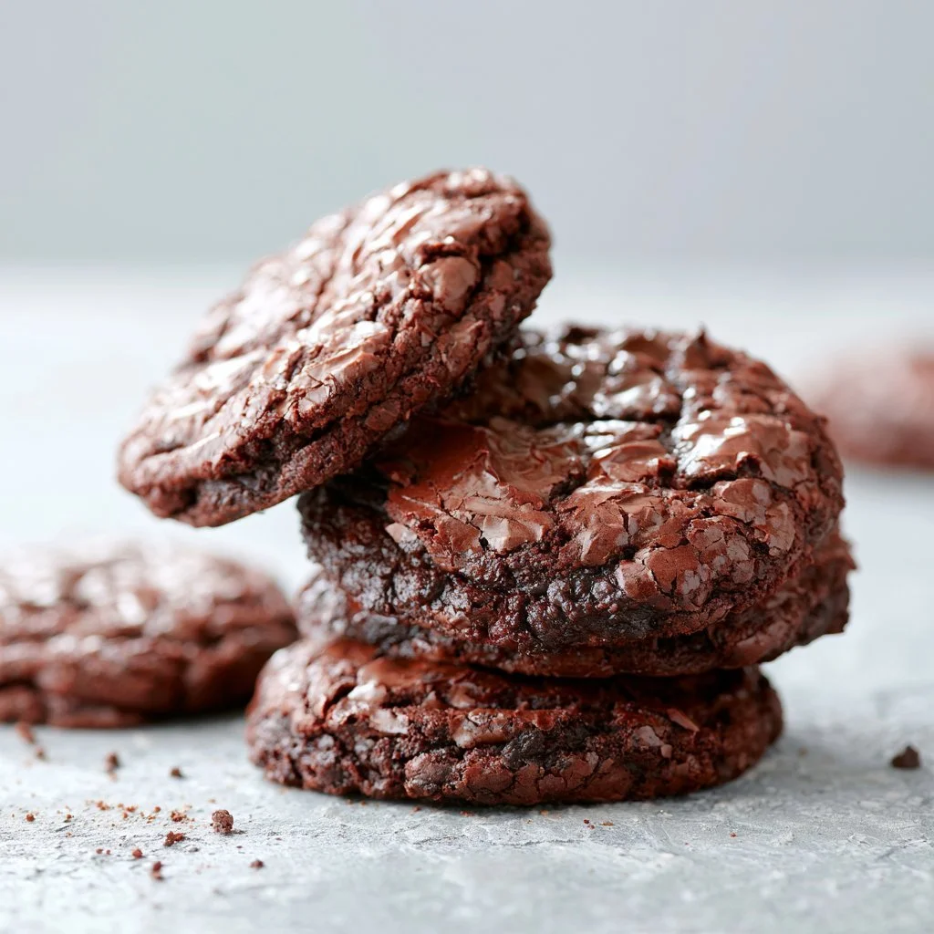 Ciasteczka brownie o czekoladowej konsystencji na talerzu