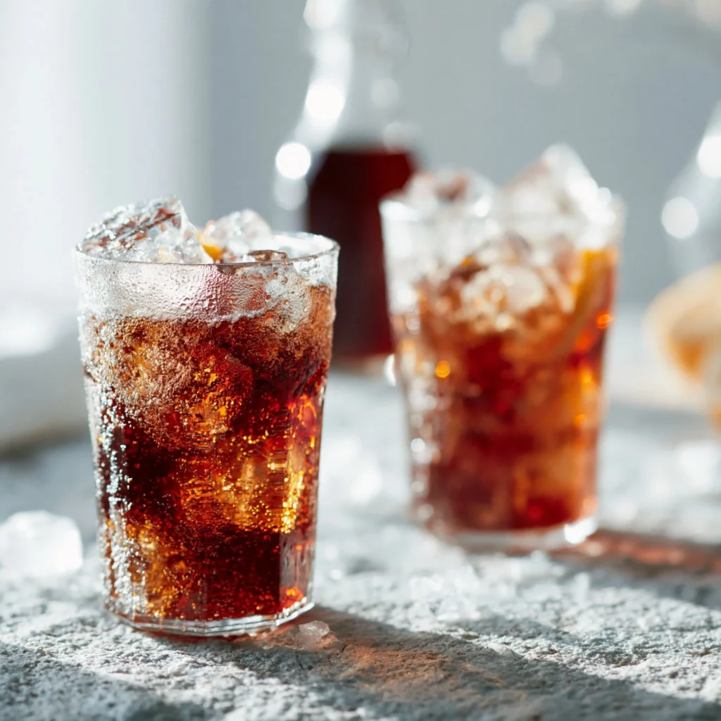 Przepis na domowy Dr. Pepper w szklance z lodem