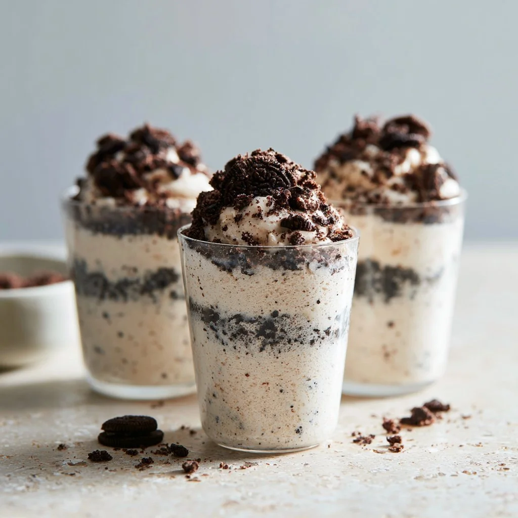 Mousse Oreo z kawałkami ciasteczek Oreo na wierzchu