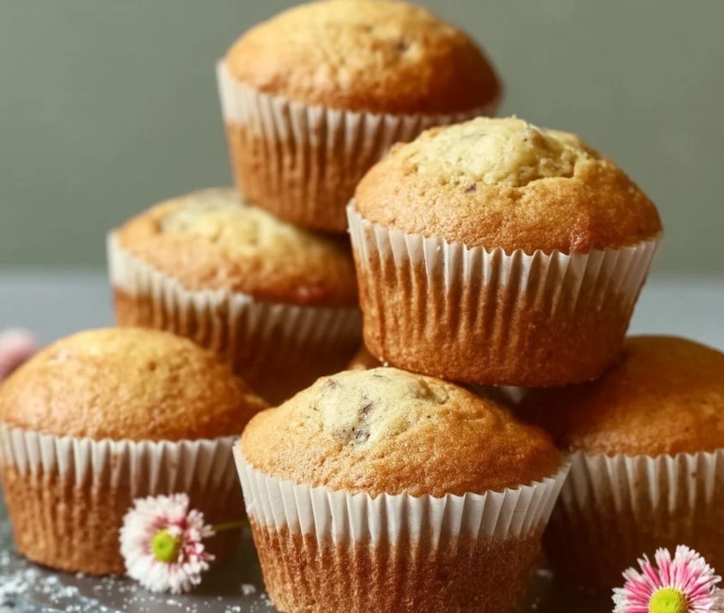 Muffinki bananowe z mąki migdałowej na talerzu