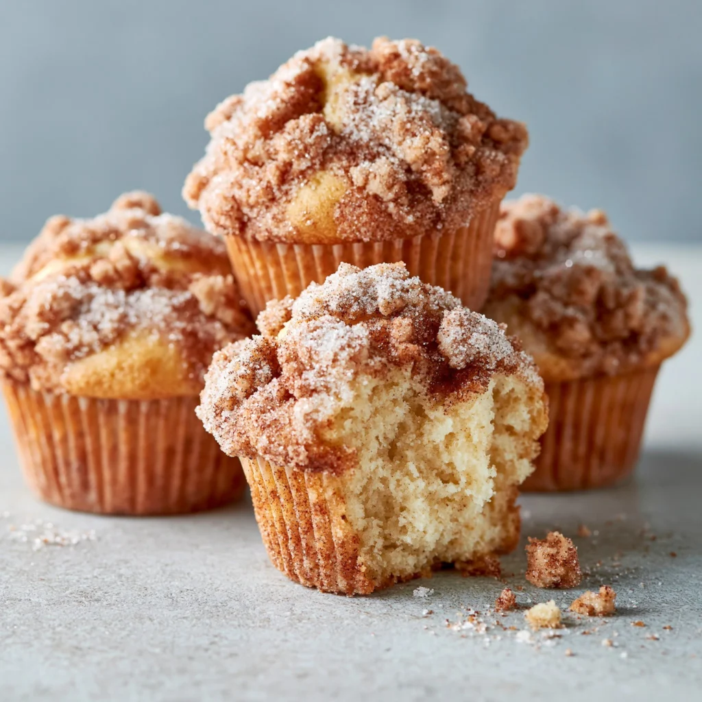 Muffinki cynamonowe z kruszonką na talerzu