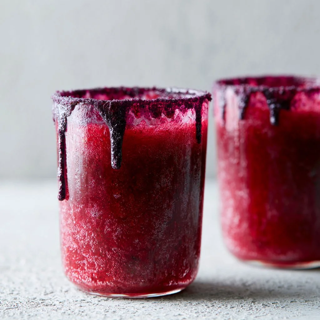 Wampira Mocktail w szklance ozdobionej owocami