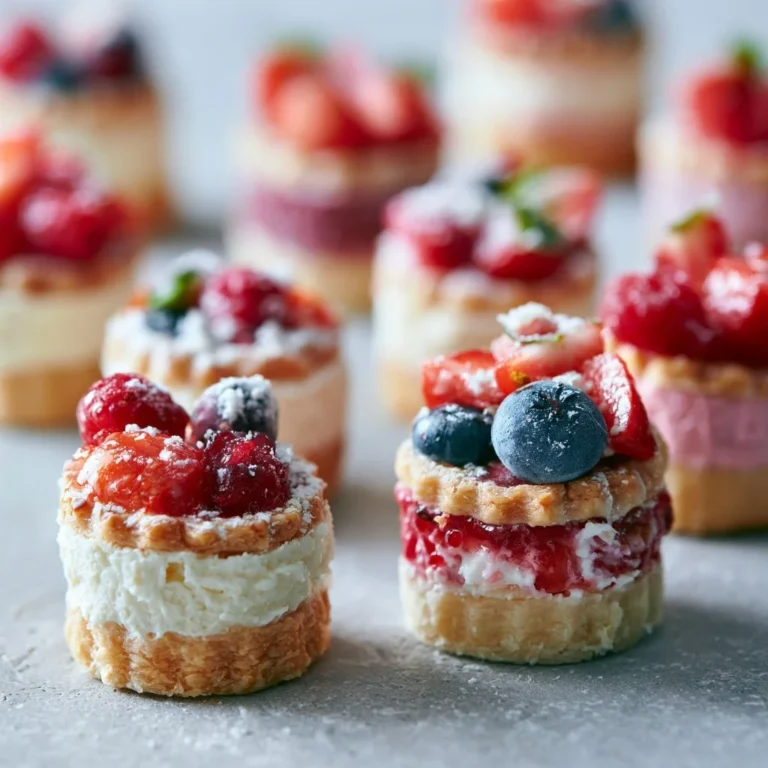 Słodkie mini ciasta w różnych smakach na talerzu