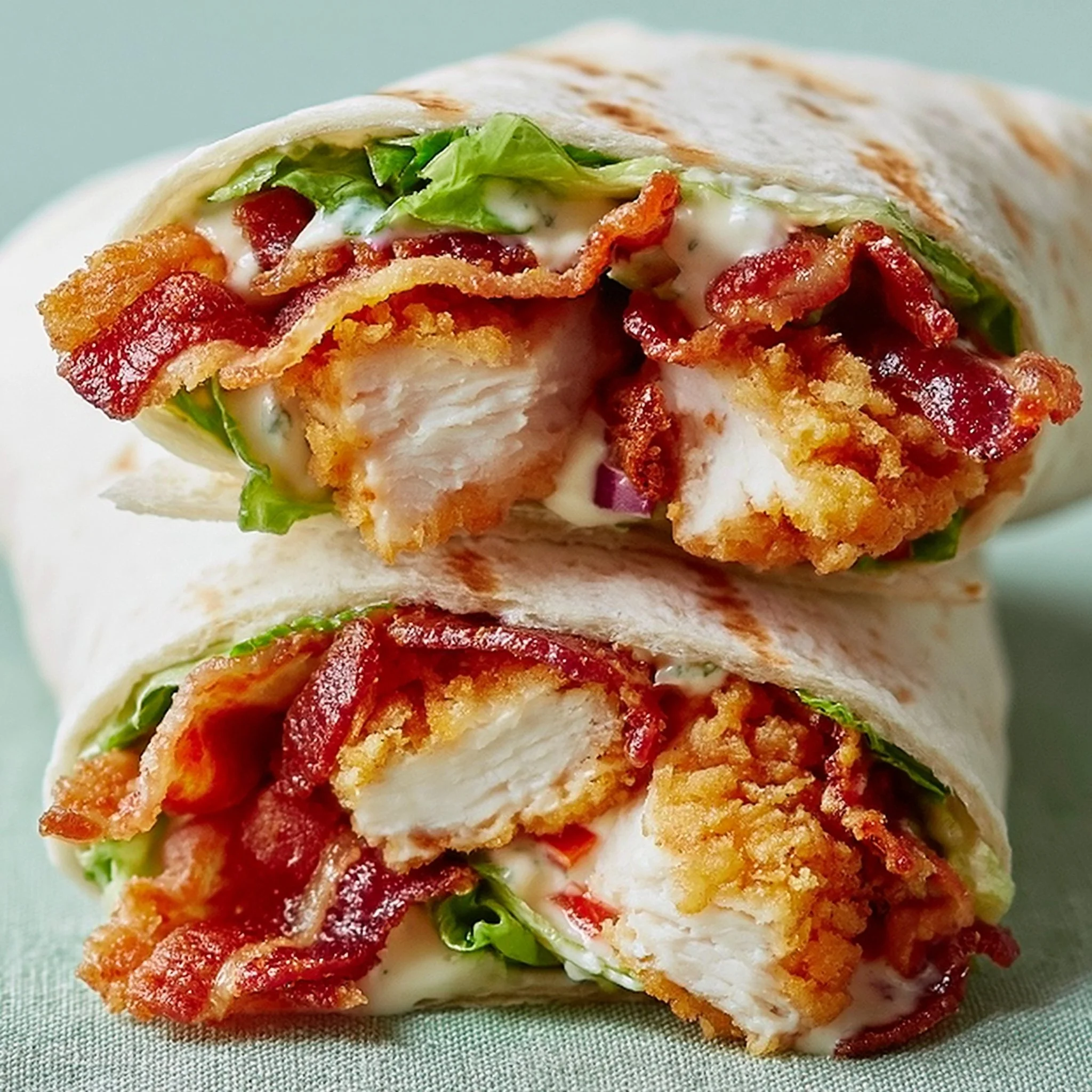 Wrap z kurczakiem i bekonem w sosie ranch