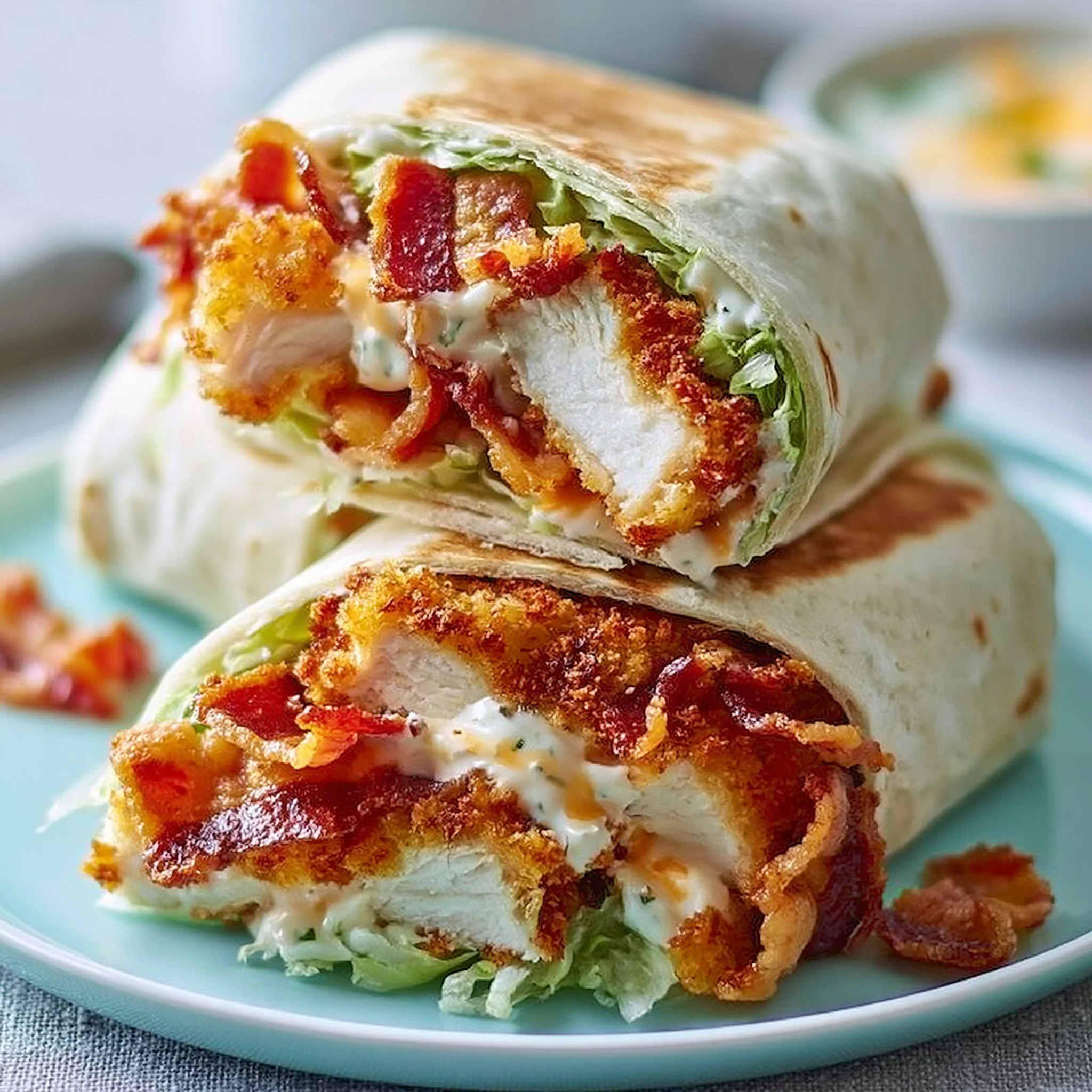 Wrap z kurczakiem i bekonem w sosie ranch